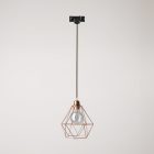 Diamond cage lamp on rail