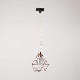 Diamond cage lamp on rail