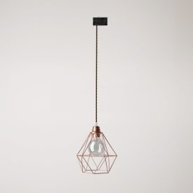 Diamond cage lamp on rail