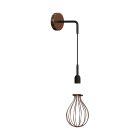 Fermaluce Metal wall lamp with hanging lampshade and curved extension