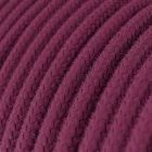 Suspended lamp with textile cable, UFO double-sided wooden lampshade and metal details - Made in Italy - Bulb included