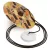 Suspended lamp with textile cable, UFO double-sided wooden lampshade and metal details - Made in Italy - Bulb included