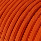 Suspended lamp with textile cable, UFO double-sided wooden lampshade and metal details - Made in Italy - Bulb included