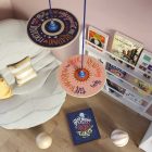  Suspended lamp with textile cable, UFO Pemberly Pond wooden lampshade and metal details - Made in Italy - With bulb