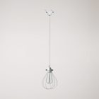 Suspension with teardrop-shaped lampshade for rail