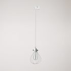 Suspension with teardrop-shaped lampshade for rail