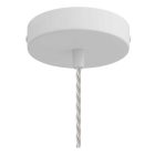 Suspended lamp with textile cable, drop-shaped lampshade and metal details - Made in Italy - Bulb included
