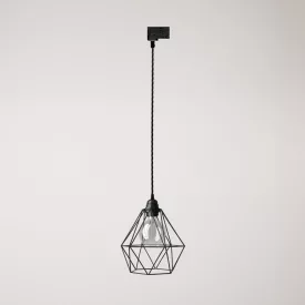 Diamond cage lamp on rail