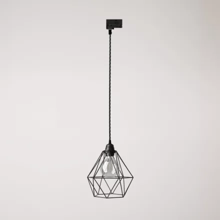 Diamond cage lamp on rail