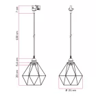 Diamond cage lamp on rail