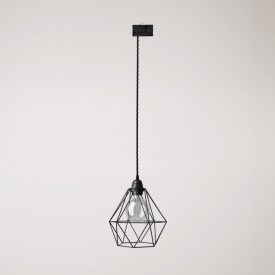 Diamond cage lamp on rail