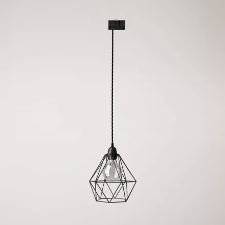 Diamond cage lamp on rail