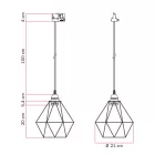 Diamond cage lamp on rail