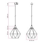 Diamond cage lamp on rail