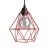 Suspended lamp with textile cable, diamond-shaped lampshade and metal details - Made in Italy - Bulb included