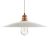 Suspended lamp with textile cable, ceramic lampshade and metal details - Made in Italy - Bulb included