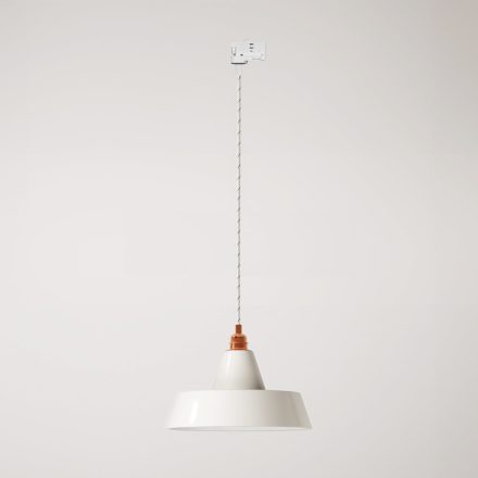 Ceramic pendant lamp for rail, with Industriale lampshade