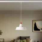 Ceramic pendant lamp for rail, with Industriale lampshade