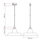 Ceramic pendant lamp for rail, with Industriale lampshade