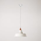 Ceramic pendant lamp for rail, with Industriale lampshade