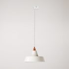 Ceramic pendant lamp for rail, with Industriale lampshade