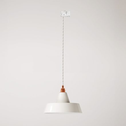 Ceramic pendant lamp for rail, with Industriale lampshade