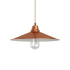 Suspended lamp with textile cable, Swing lampshade and metal details - Made in Italy - Bulb included