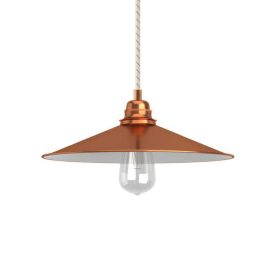   Suspended lamp with textile cable, Swing lampshade and metal details - Made in Italy - Bulb included
