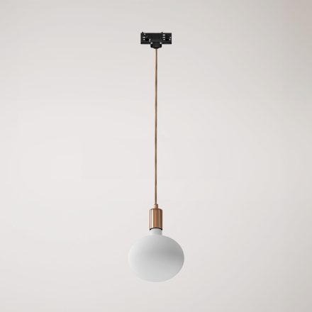 Metal rail-mounted pendant lamp in contrasting design