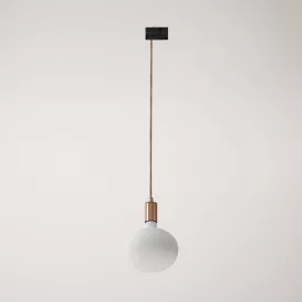Metal rail-mounted pendant lamp in contrasting design