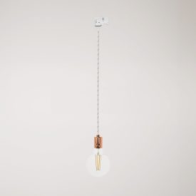 Suspended lamp with knurled aluminum lamp holder for rail