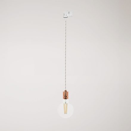 Suspended lamp with knurled aluminum lamp holder for rail