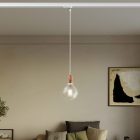 Suspended lamp with knurled aluminum lamp holder for rail