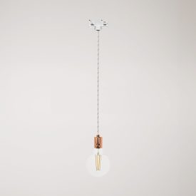 Suspended lamp with knurled aluminum lamp holder for rail