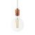 Suspended lamp with textile cable and engraved aluminum lamp holder - Made in Italy - Bulb included