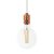 Hanging lamp with textile cable and milled aluminum lamp holder - Made in Italy - Bulb included