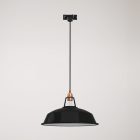 Ceramic pendant lamp for rail, with Harbour lampshade