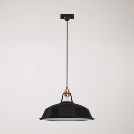 Ceramic pendant lamp for rail, with Harbour lampshade
