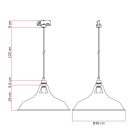 Ceramic pendant lamp for rail, with Harbour lampshade