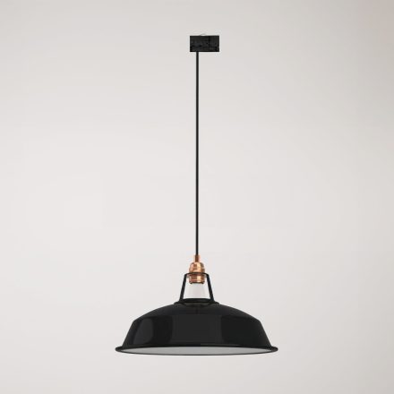 Ceramic pendant lamp for rail, with Harbour lampshade