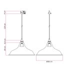 Ceramic pendant lamp for rail, with Harbour lampshade