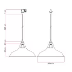 Ceramic pendant lamp for rail, with Harbour lampshade