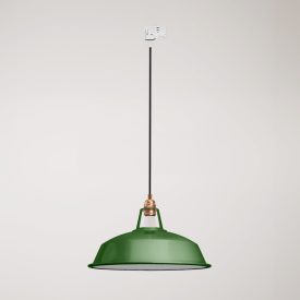 Ceramic pendant lamp for rail, with Harbour lampshade