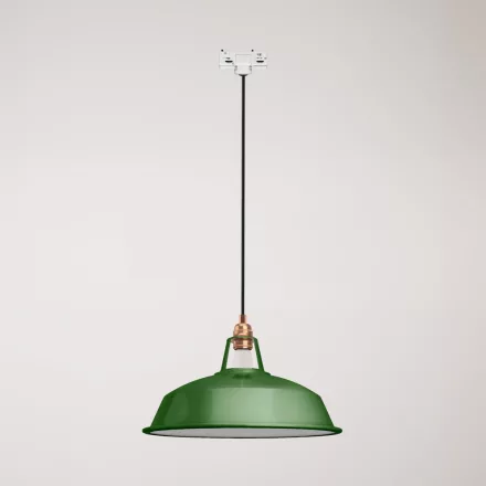 Ceramic pendant lamp for rail, with Harbour lampshade