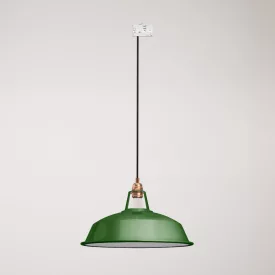 Ceramic pendant lamp for rail, with Harbour lampshade
