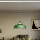 Ceramic pendant lamp for rail, with Harbour lampshade