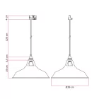 Ceramic pendant lamp for rail, with Harbour lampshade
