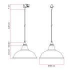 Bistrot pendant lamp with rail bracket