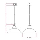 Bistrot pendant lamp with rail bracket