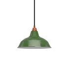 Suspended lamp with textile cable, Bistrot lampshade and metal details - Made in Italy